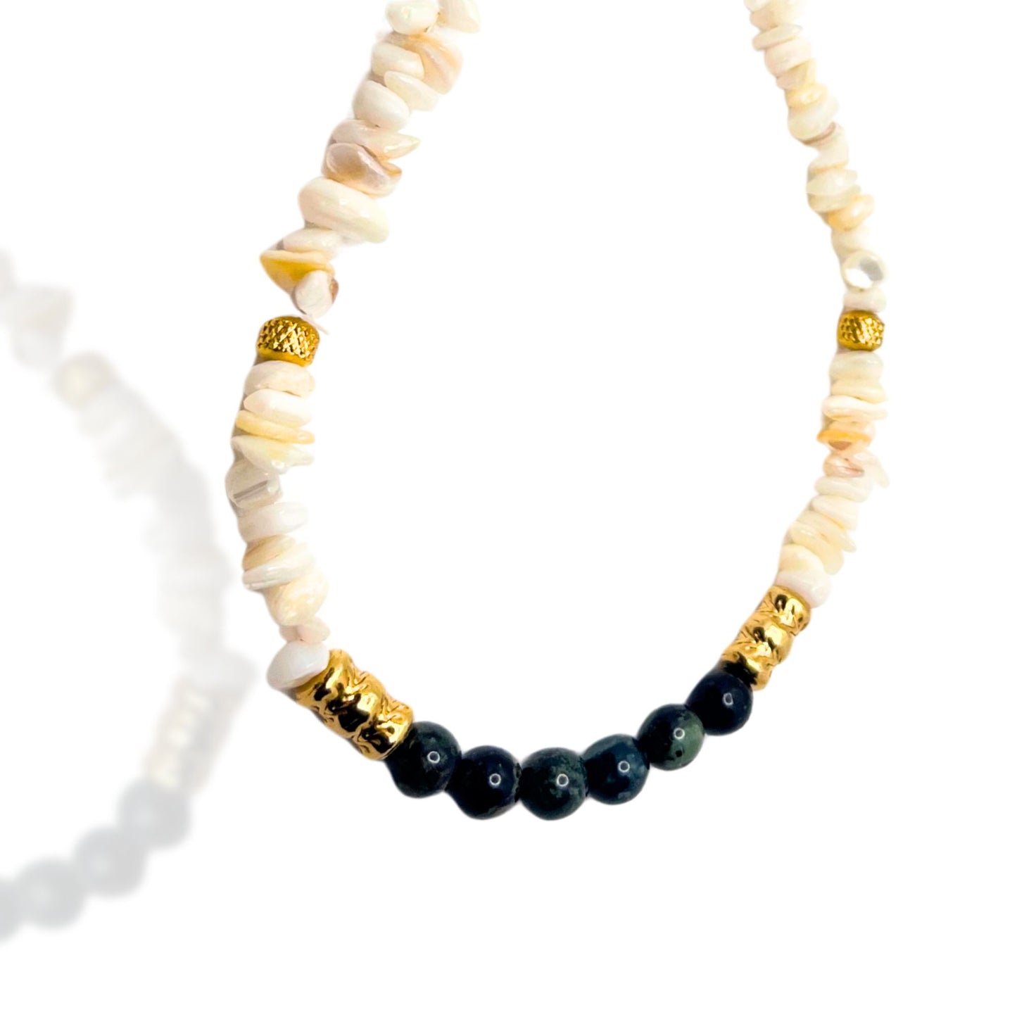 Collier Aurelia – Bijou artisanal en nacre & jade