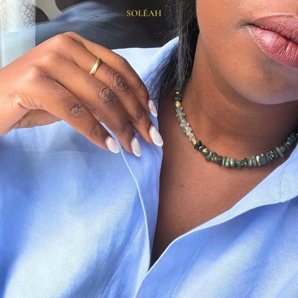 Collier Gaia – Bijou artisanal en agate naturelle