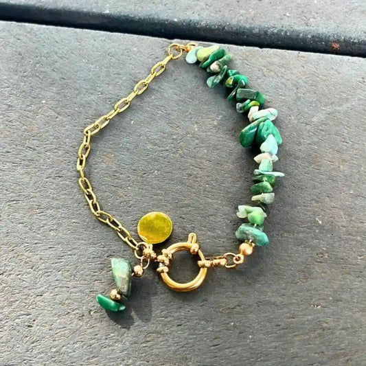 Bracelet Liora – Bijou artisanal en jade vert - SOLEAH studio