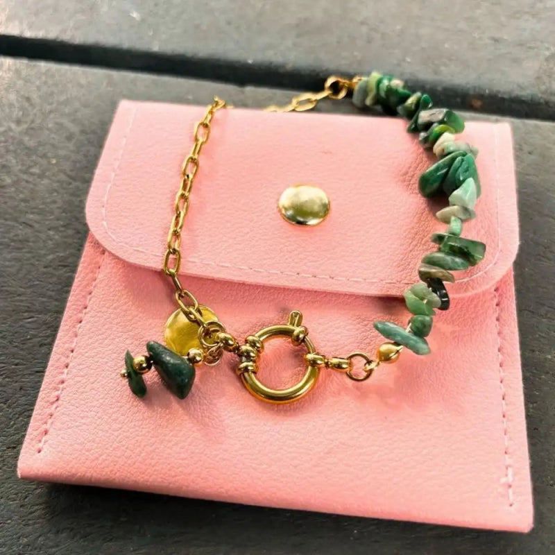 Bracelet Liora – Bijou artisanal en jade vert - SOLEAH studio