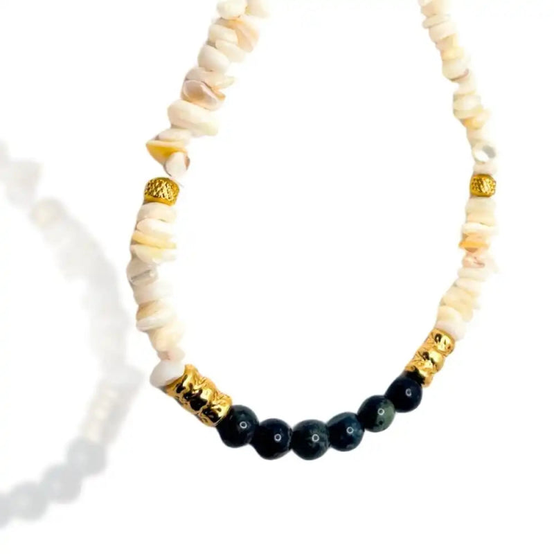 Collier Aurelia – Bijou artisanal en nacre & jade - SOLEAH studio